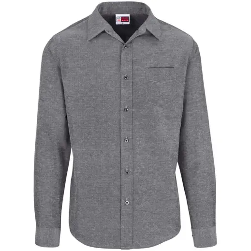 Mens Long Sleeve Oxford Dark Grey